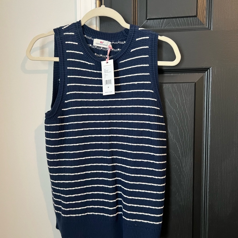 Vineyard Vines Navy Striped Sweater